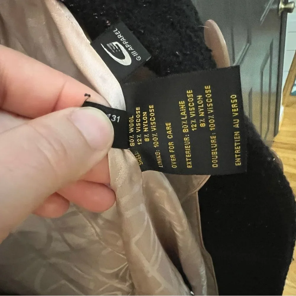 Cole Haan Collection sz 6 Black Coat with Rose Gold Buttons
